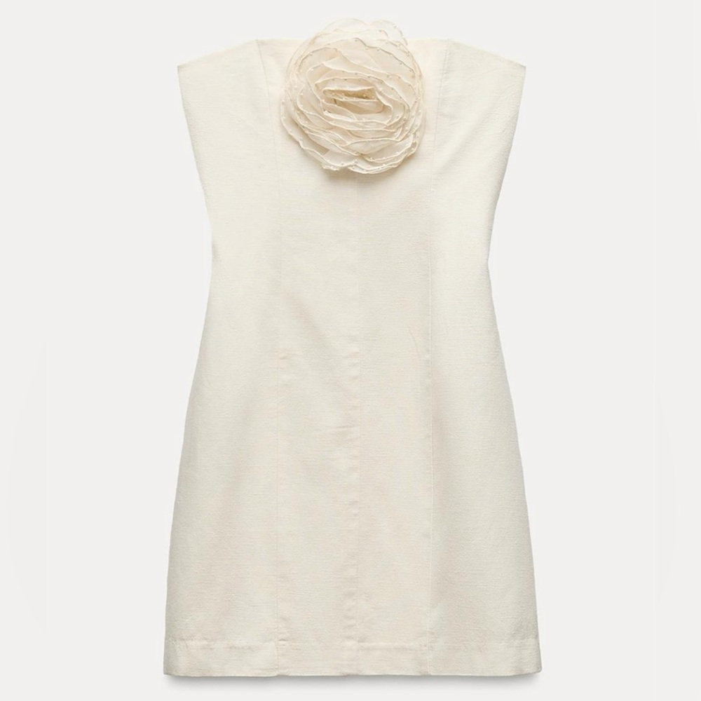 ZARA Strapless Floral Mini Dress